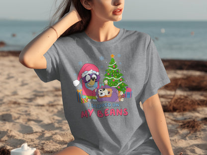 I Slipped on My Beans Christmas Tree T-shirt