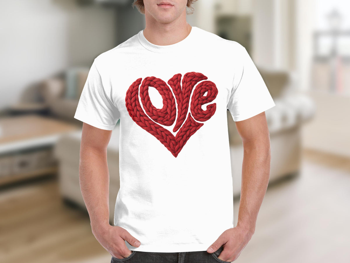 Love Heart Design Graphic on White T-Shirt Product