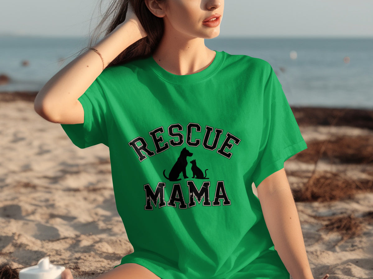 Rescue Mama Graphic Printed T-Shirt for Animal Lovers