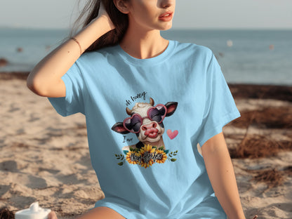 Oh Honey I Am That Heifer Sunflower Heart Tee