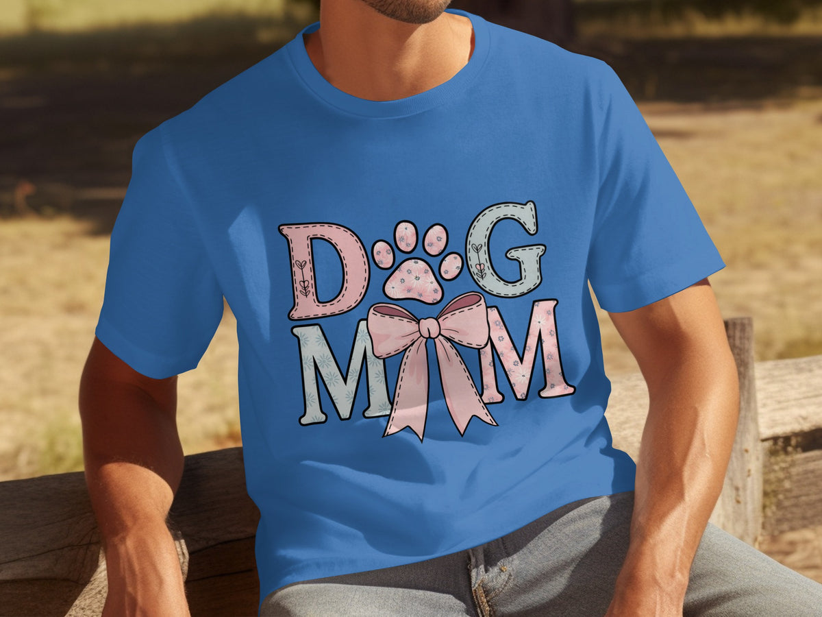 Cute Dog Mom T-Shirt for Pet Lovers with Bow Design