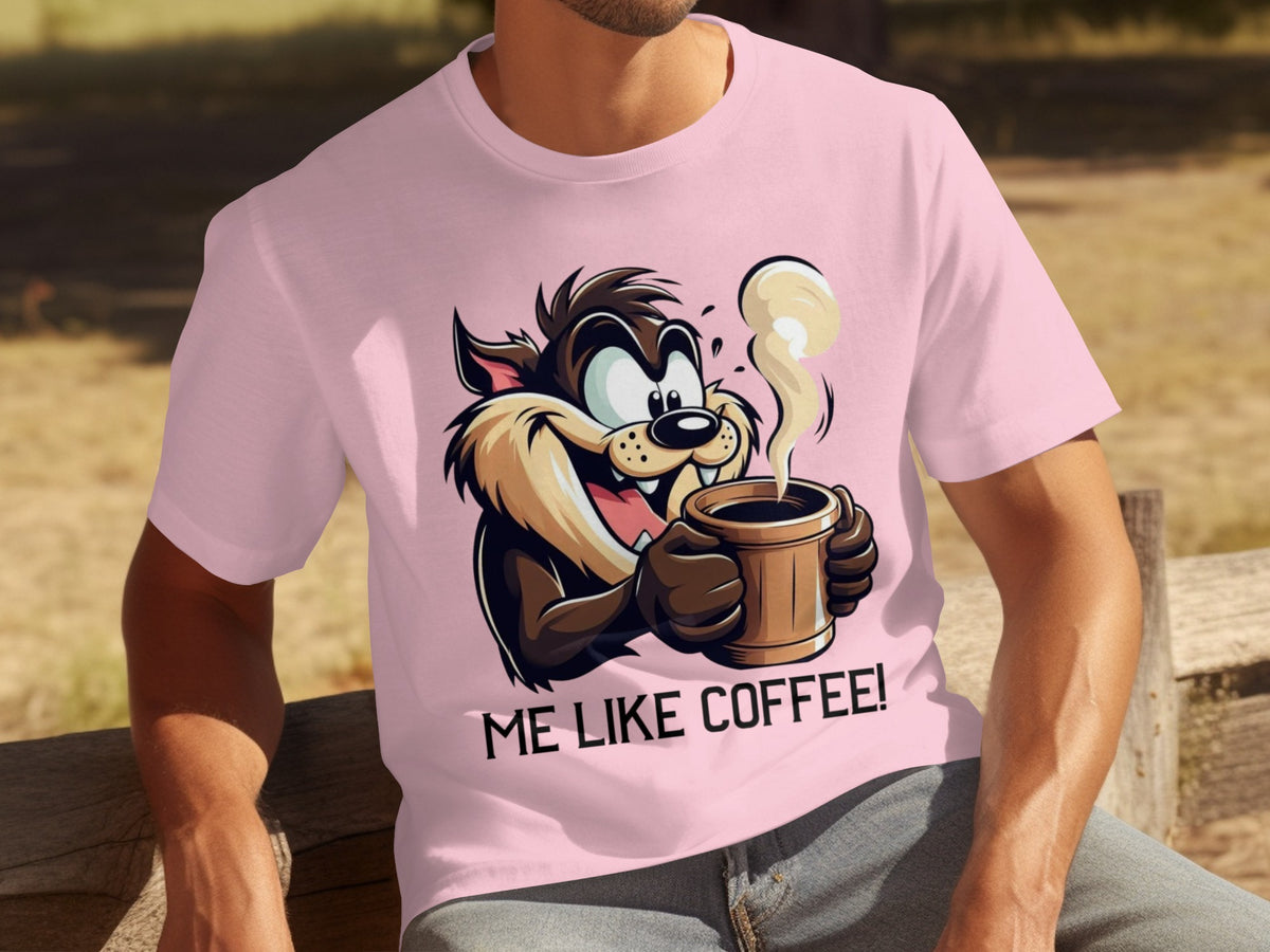 Me Like Coffee Cartoon Graphic Men's T-Shirt