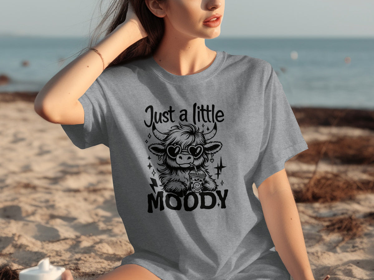 Just a Little Moody Funny Graphic Tee Shirt