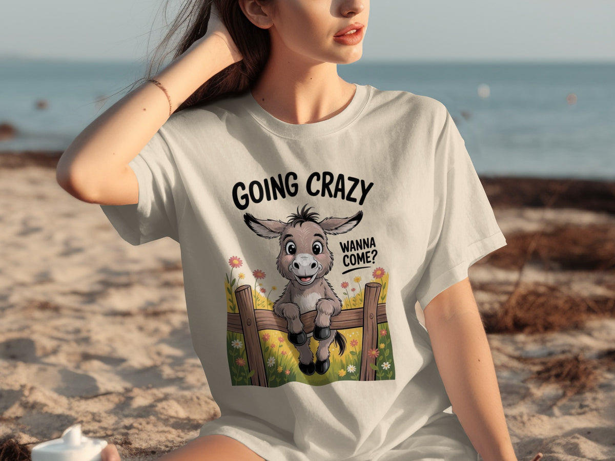 Going Crazy Wanna Come Donkey Cartoon Graphic Shirt