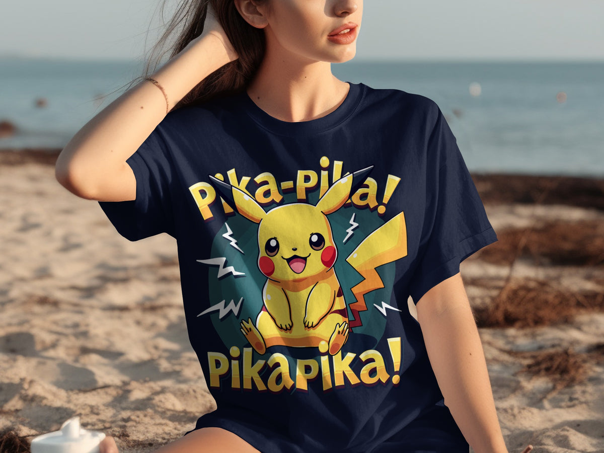 Cute Pikachu Pika Pika Graphic T-shirt for Fans