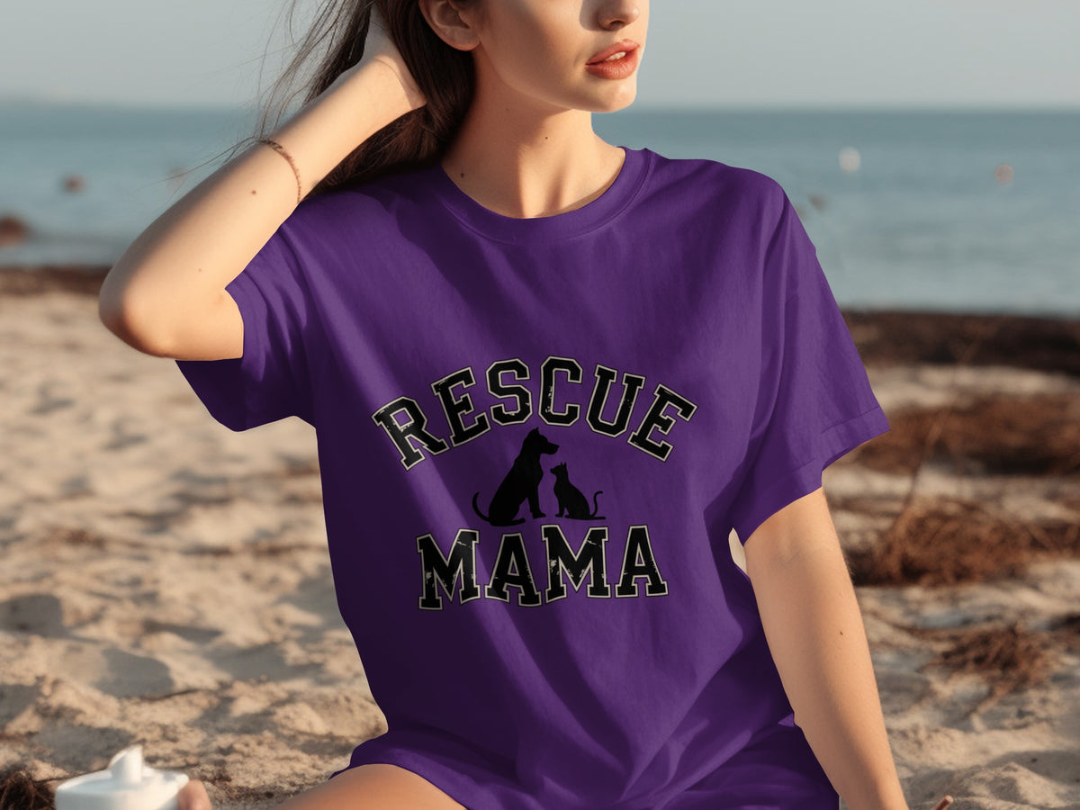 Rescue Mama Graphic T-shirt for Proud Pet Owners
