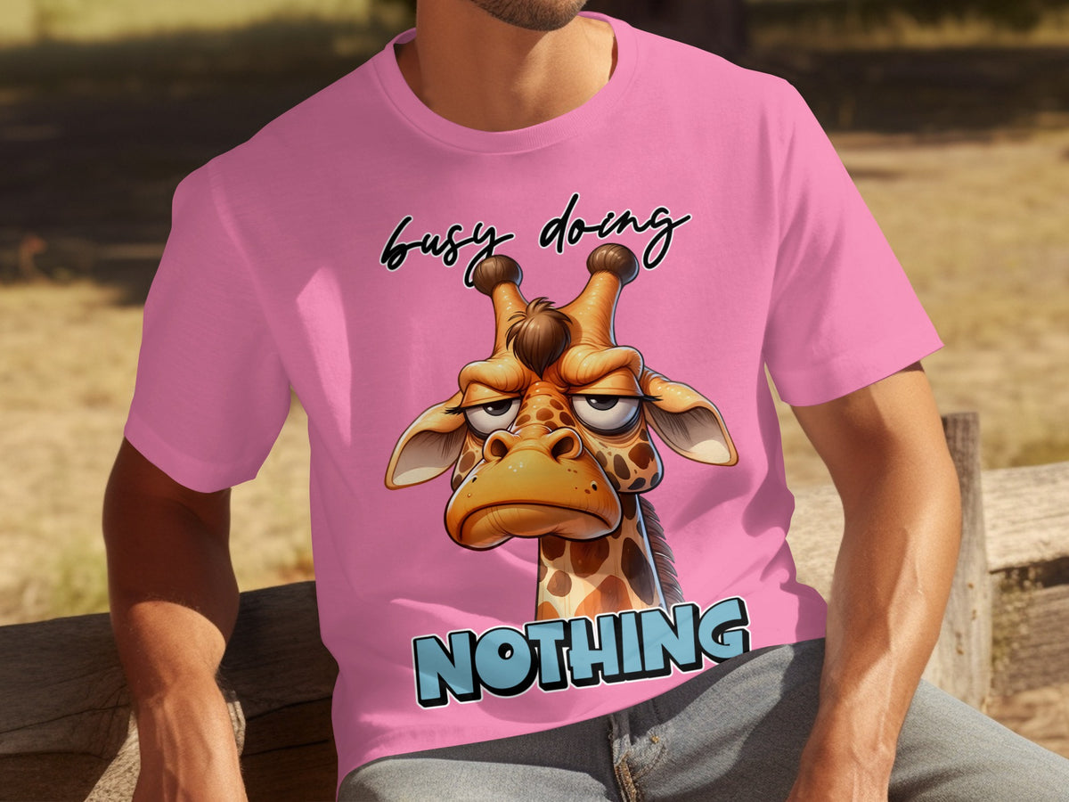 Busy Doing Nothing Giraffe Graphic T-shirt