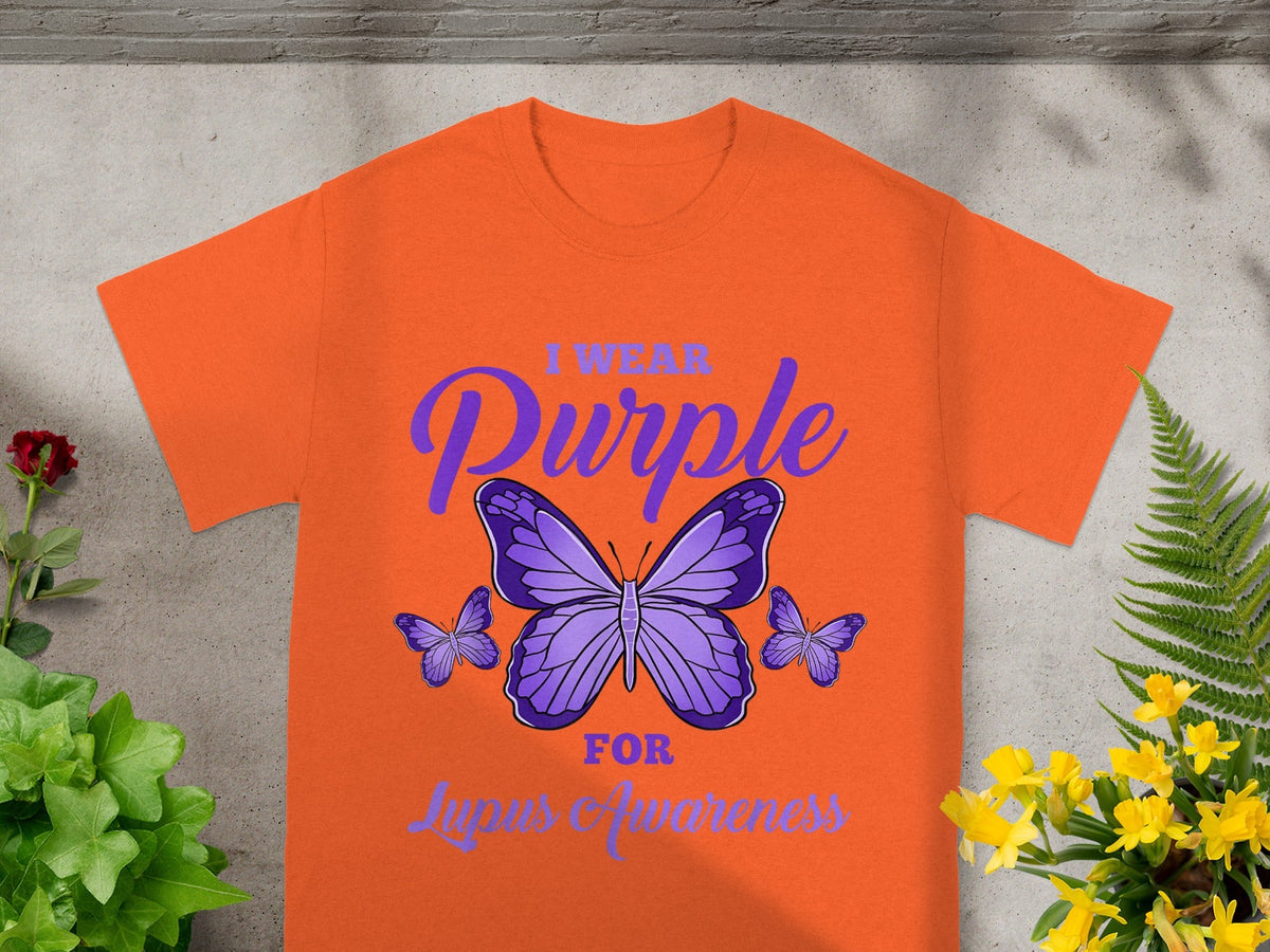 I Wear Purple for Lupus Awareness Butterfly Shirt