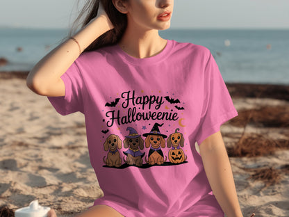 Happy Halloweenie Cute Dachshund Dogs Halloween Shirt