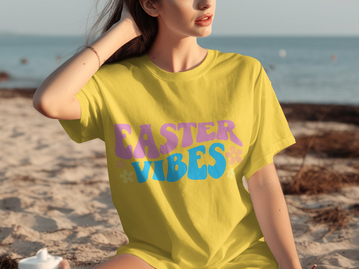 Easter Vibes Colorful Graphic T-Shirt