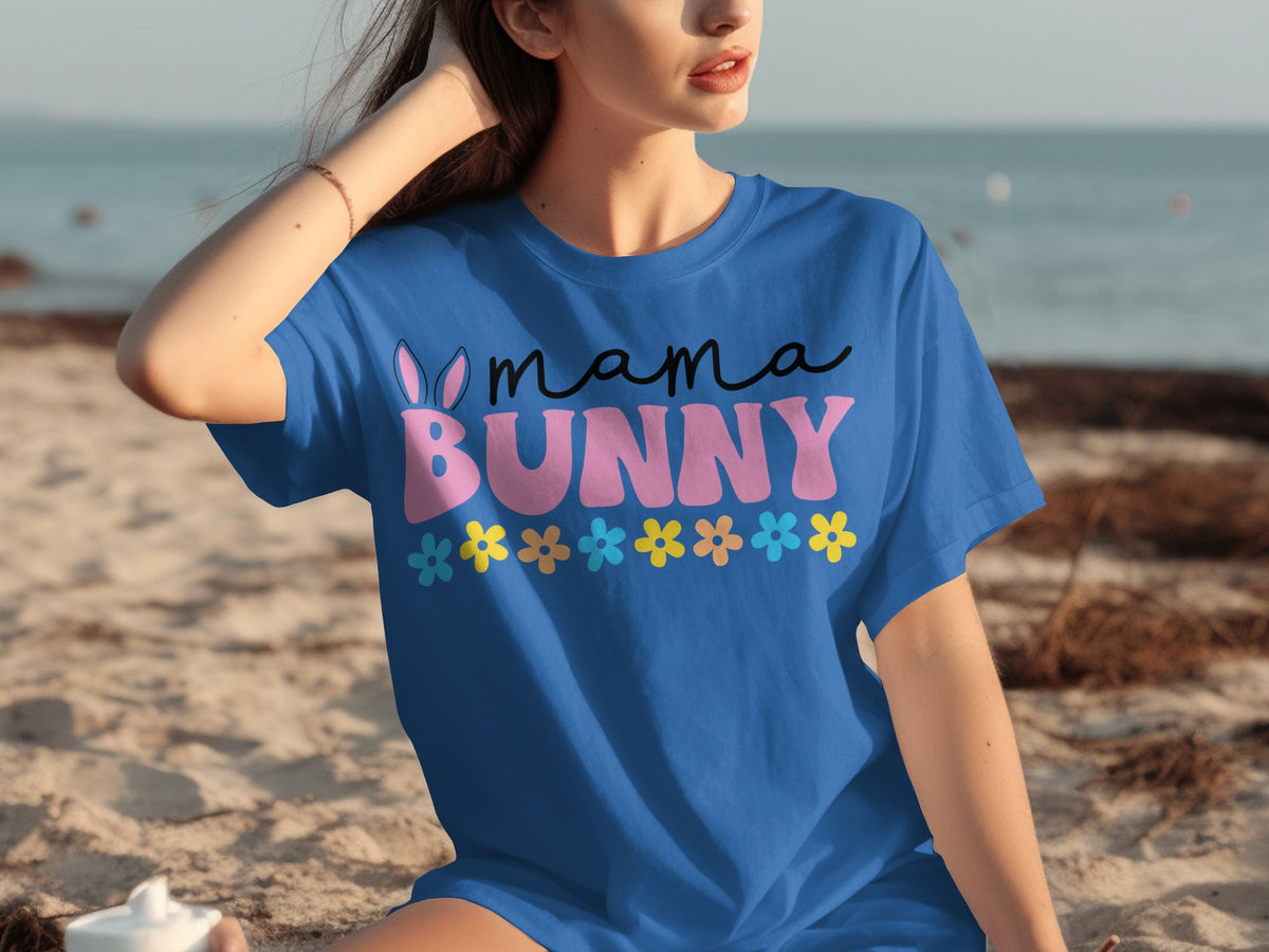 Mama Bunny Floral Design Easter T-Shirt for Women