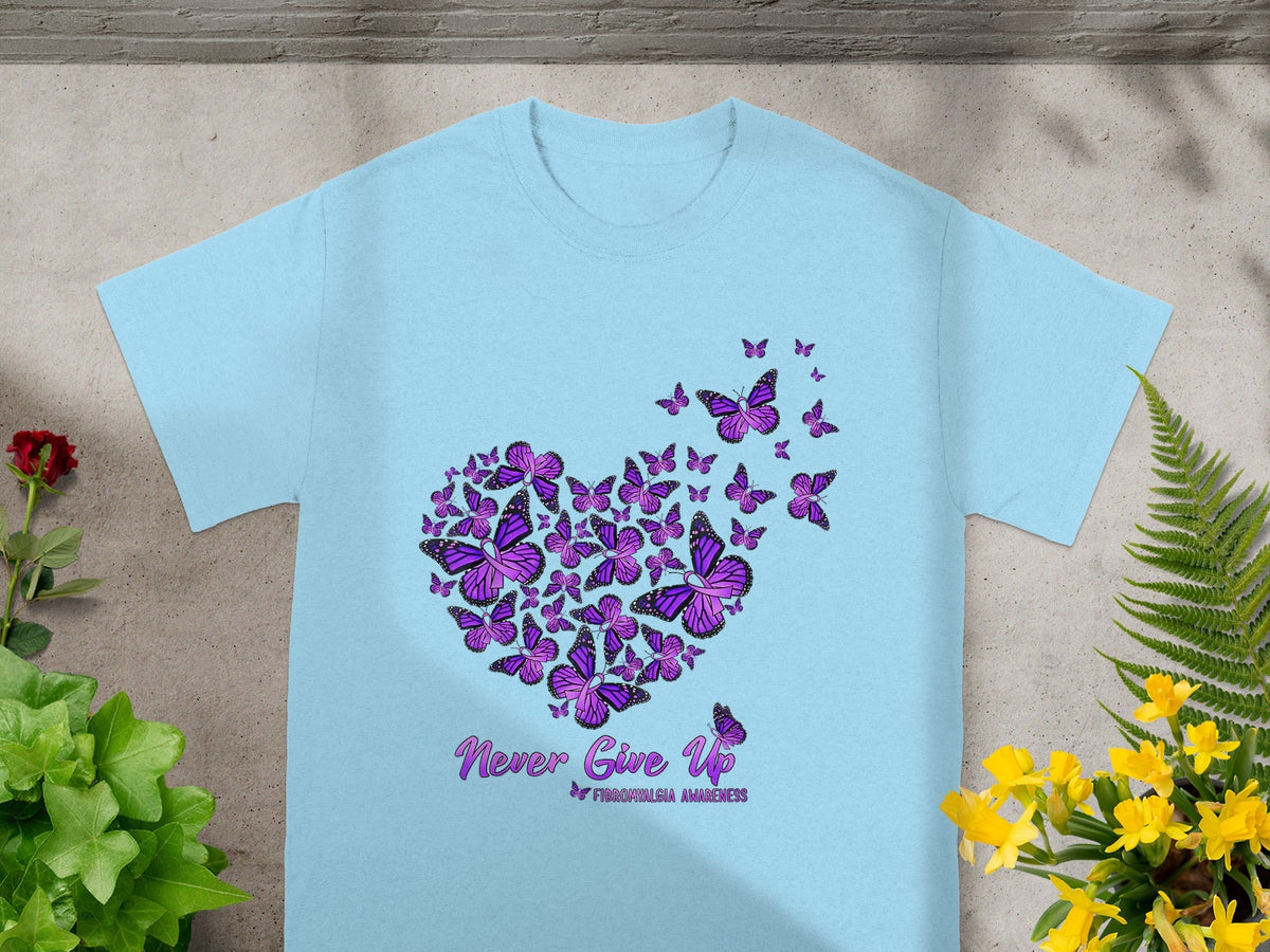 Never Give Up Fibromyalgia Awareness T-shirt