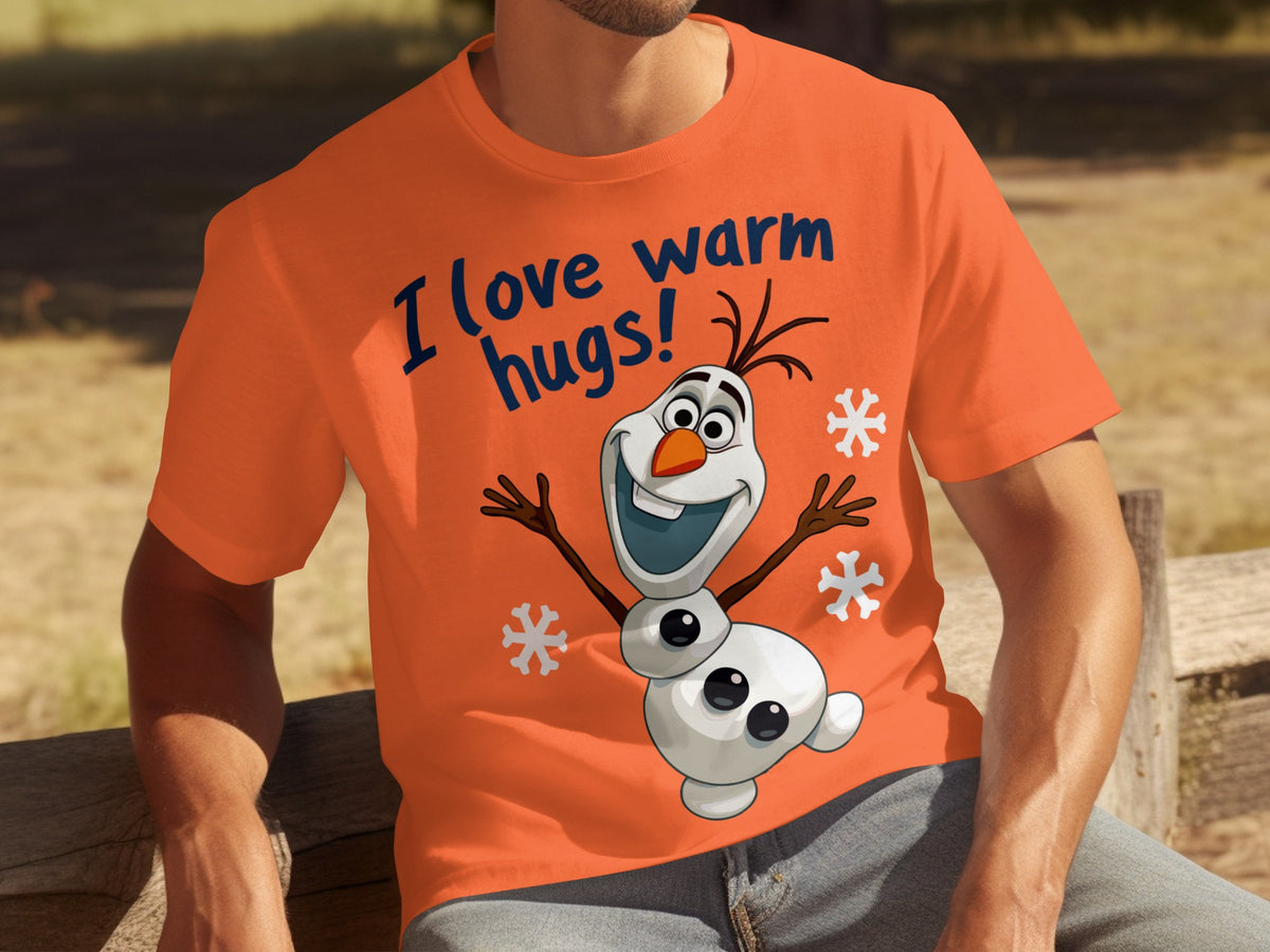 I Love Warm Hugs Olaf Shirt Cute Snowman Cartoon Tee