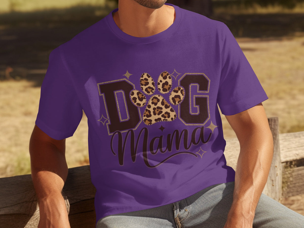 Dog Mama Graphic Print T-shirt for Pet Lovers