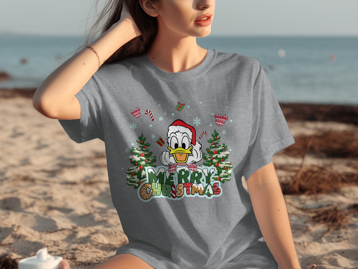 Funny Christmas Shirt with Cartoon Character Holiday Tee