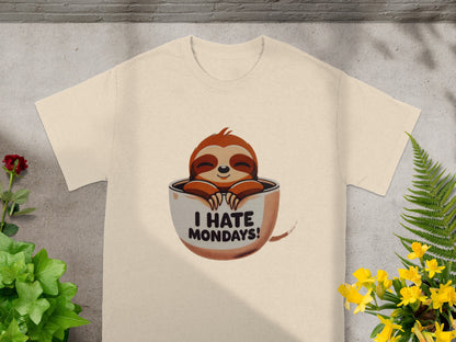 I Hate Mondays Cute Sloth in a Cup T-Shirt