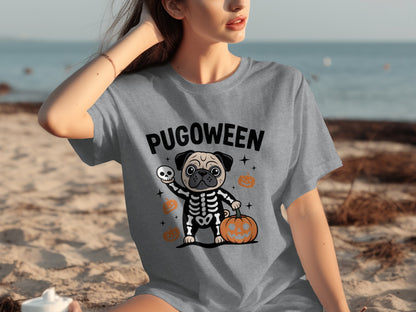 Pugoween Halloween Themed Graphic T-Shirt Product