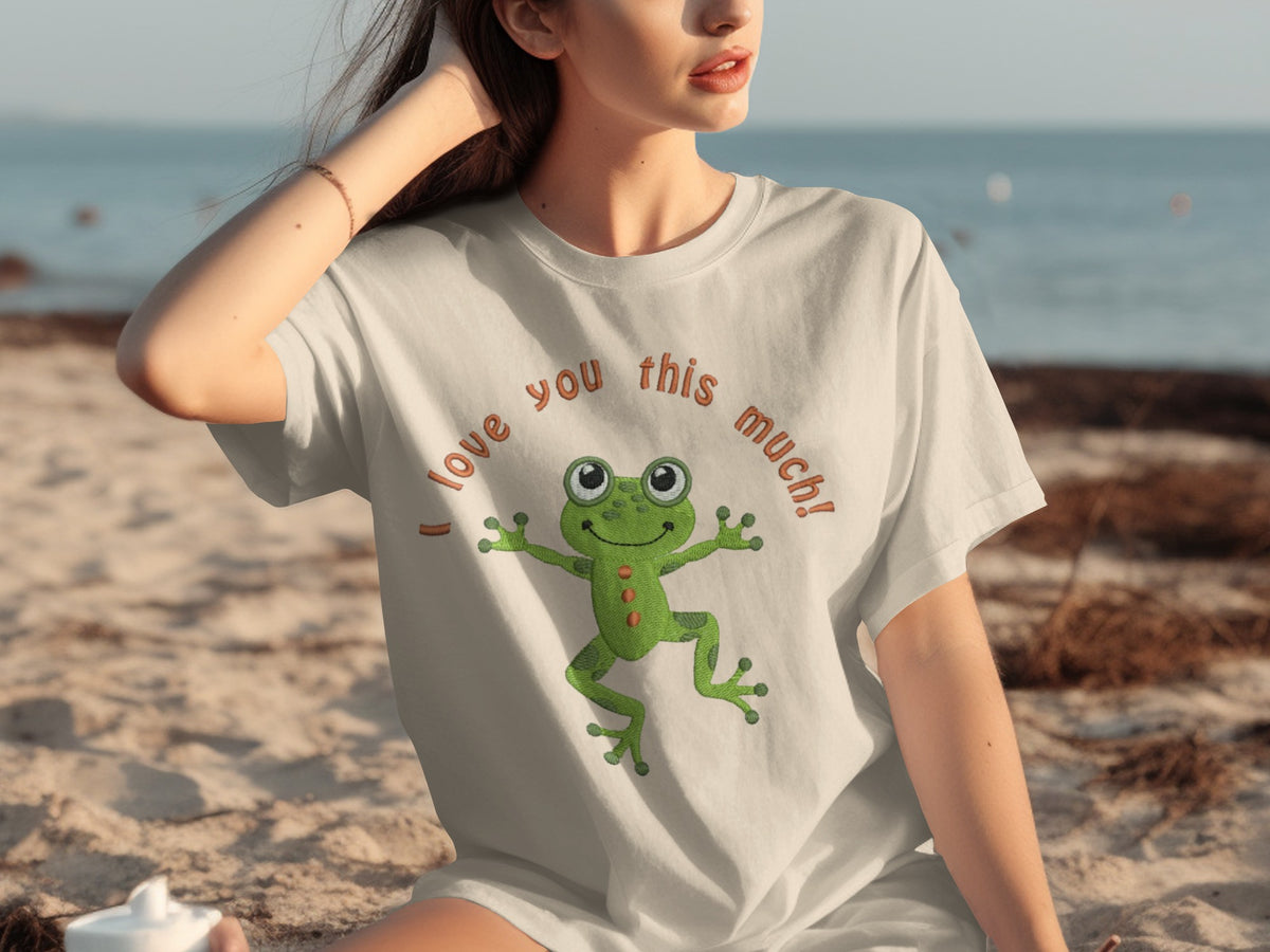 I Love You This Much Adorable Frog Graphic T-shirt