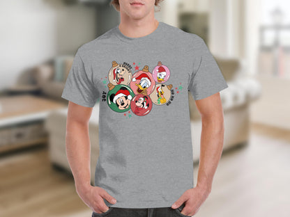 Festive Cartoon Characters Holiday T-Shirt