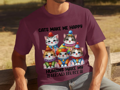 Cats Make Me Happy Humans Make My Head Hurt T-Shirt