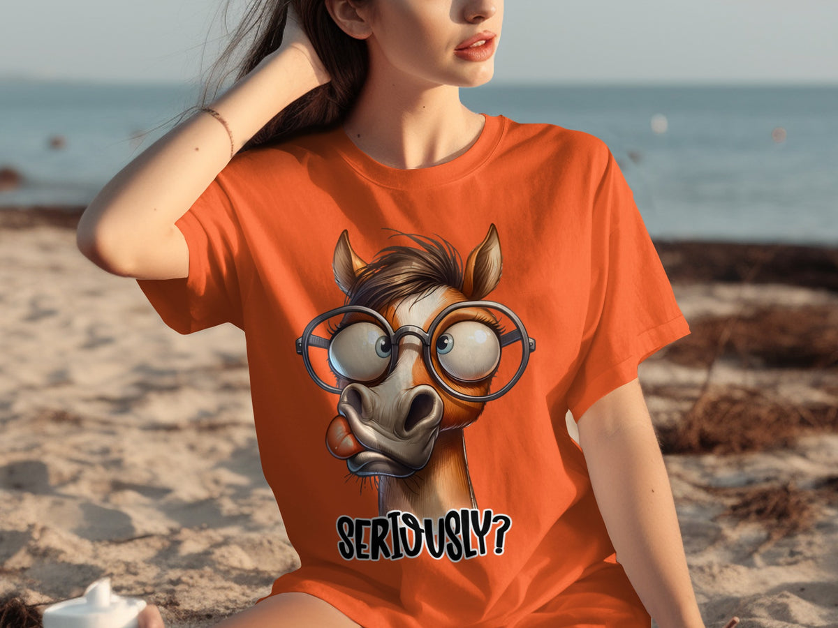 Funny Horse With Glasses Seriously T-Shirt