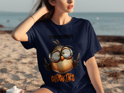 Good Morning Cluckers Funny Owl T-shirt