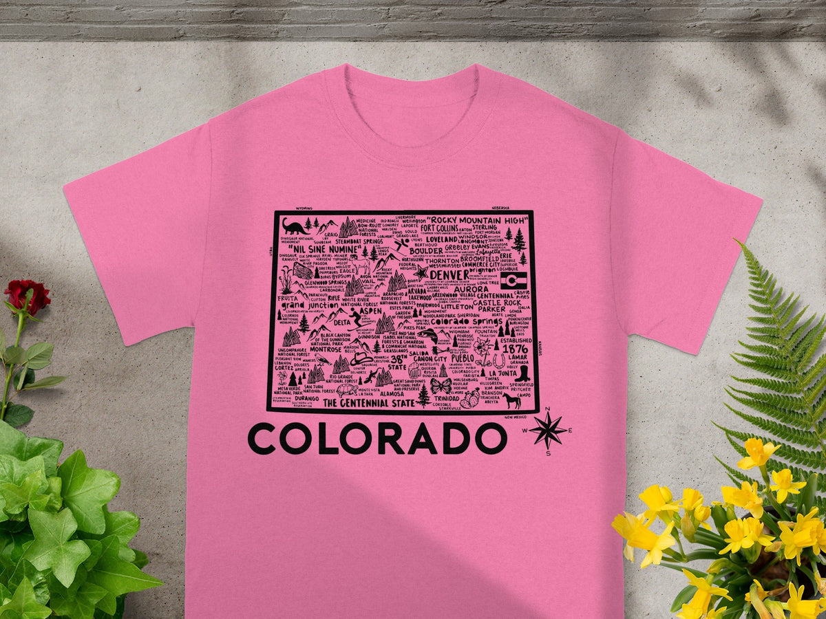 Colorado State Map Graphic Design T-Shirt