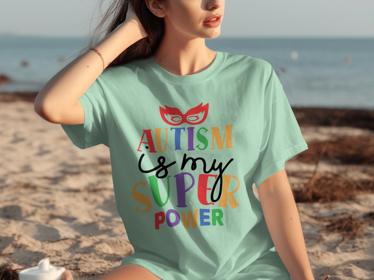 Autism is My Super Power Colorful T-shirt