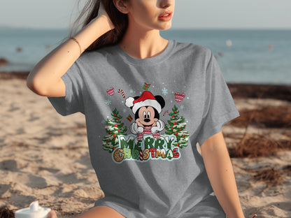 Mickey Mouse Merry Christmas Holiday Tee
