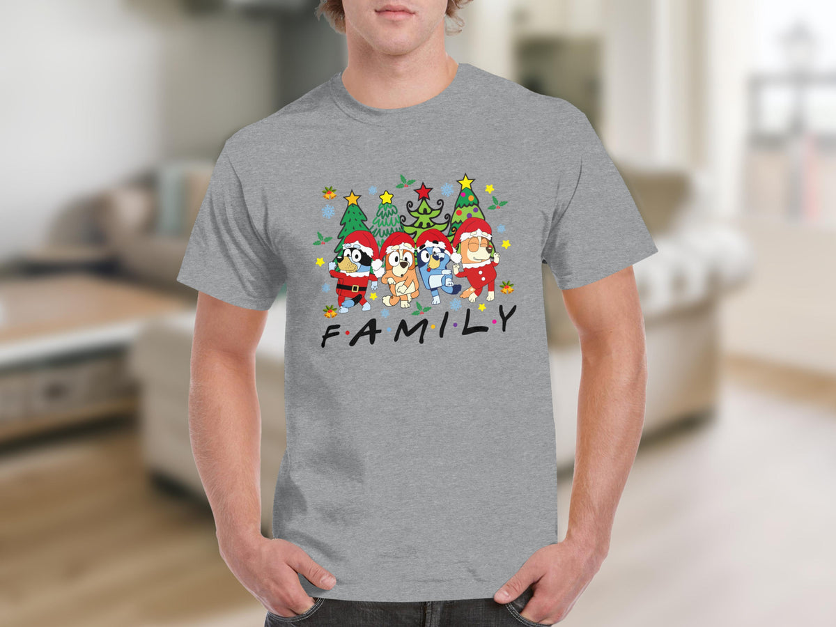 Holiday Family Cartoon Characters Graphic T-Shirt