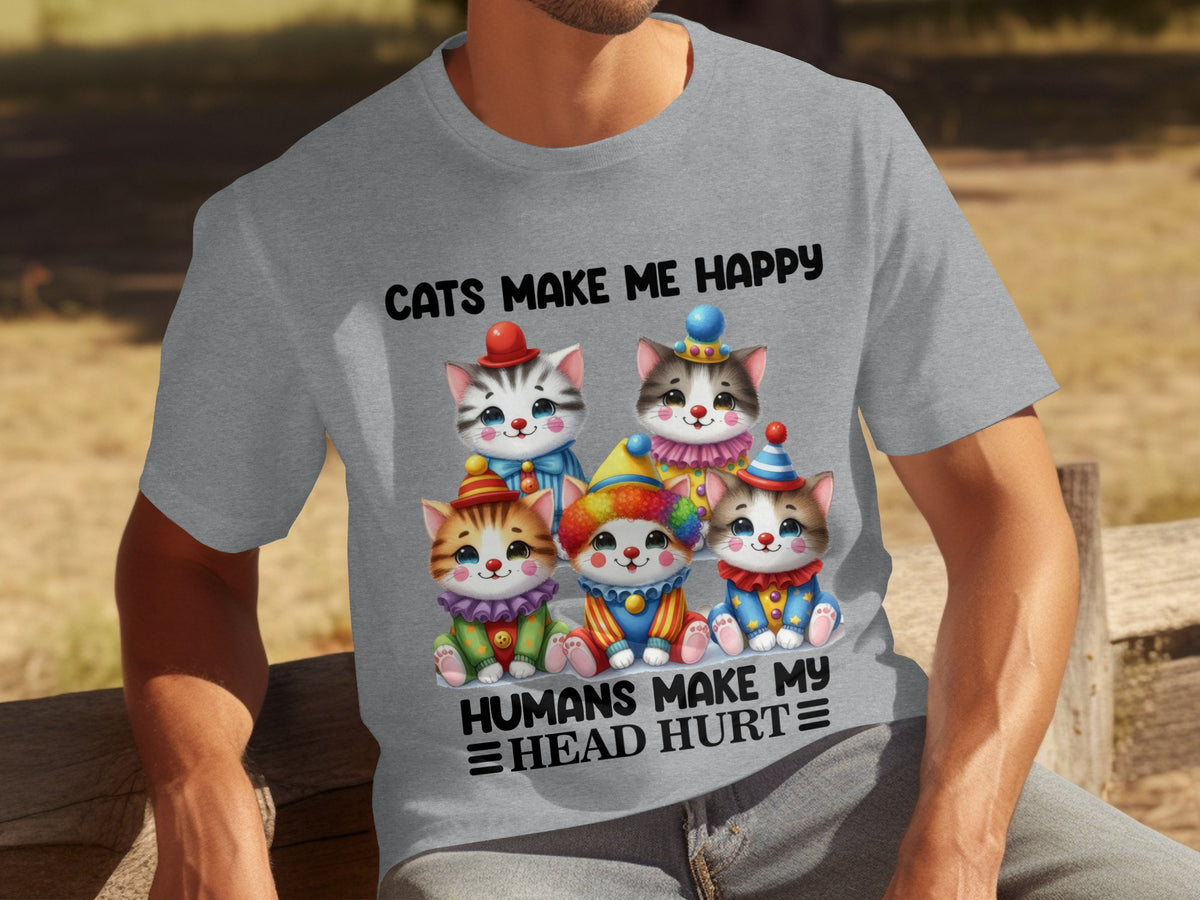 Cats Make Me Happy Humans Make My Head Hurt T-Shirt