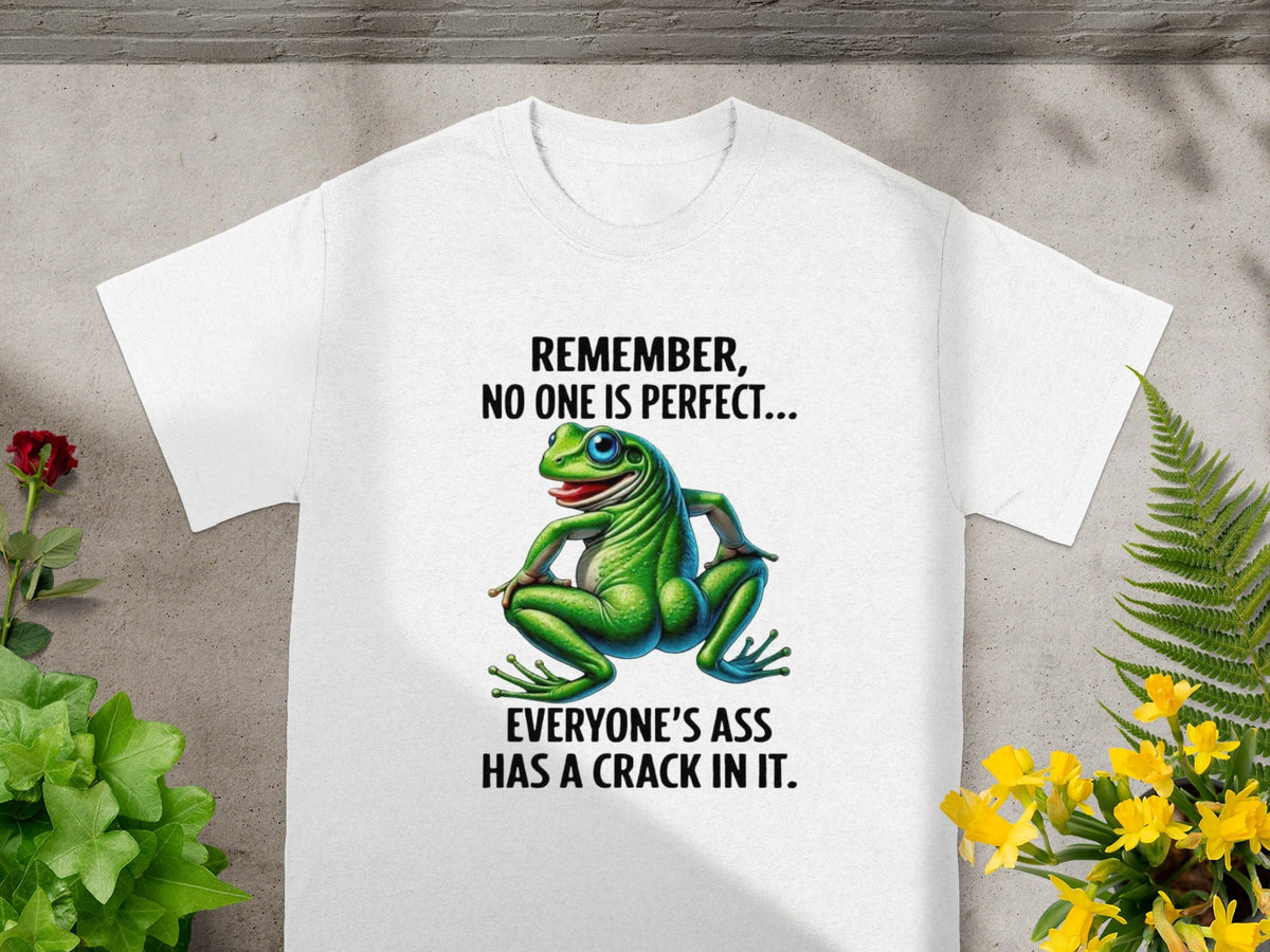 Funny Frog Graphic Tee with Humorous Quote Design