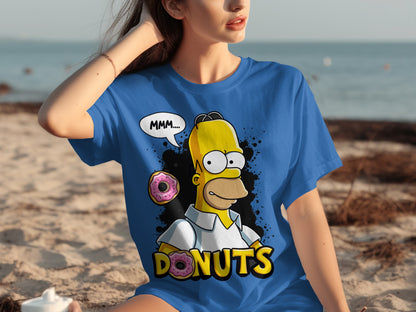 Mmm Donuts Graphic Tee Featuring Popular Cartoon Character