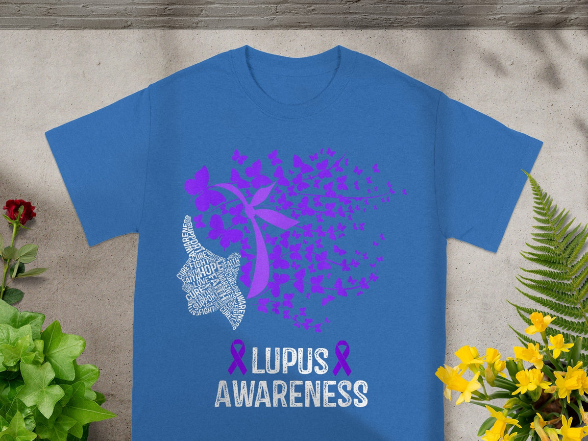 Lupus Awareness Butterfly Ribbon Graphic T-shirt