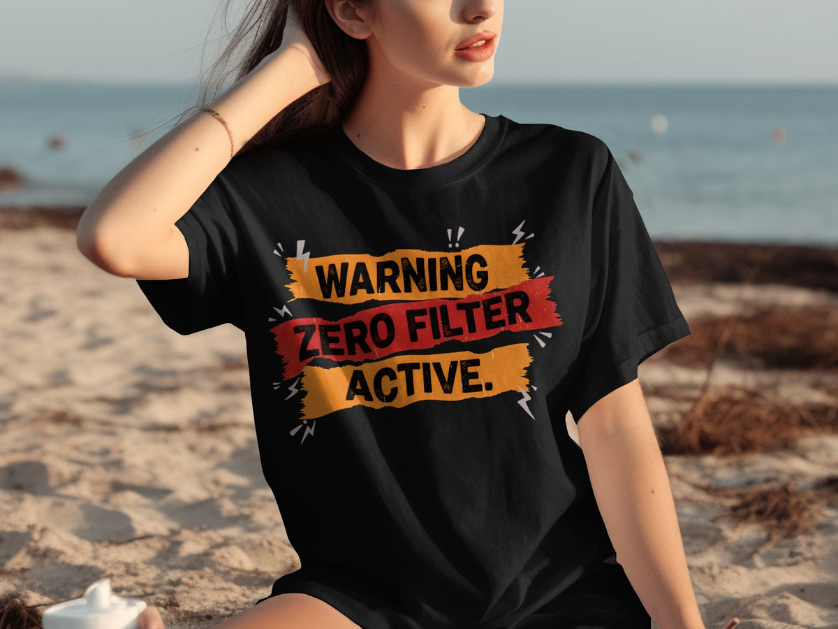 Warning Zero Filter Active Bold Print T-shirt