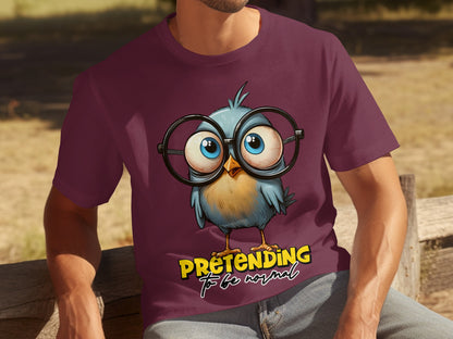 Funny Pretending to be Normal Owl Graphic T-shirt