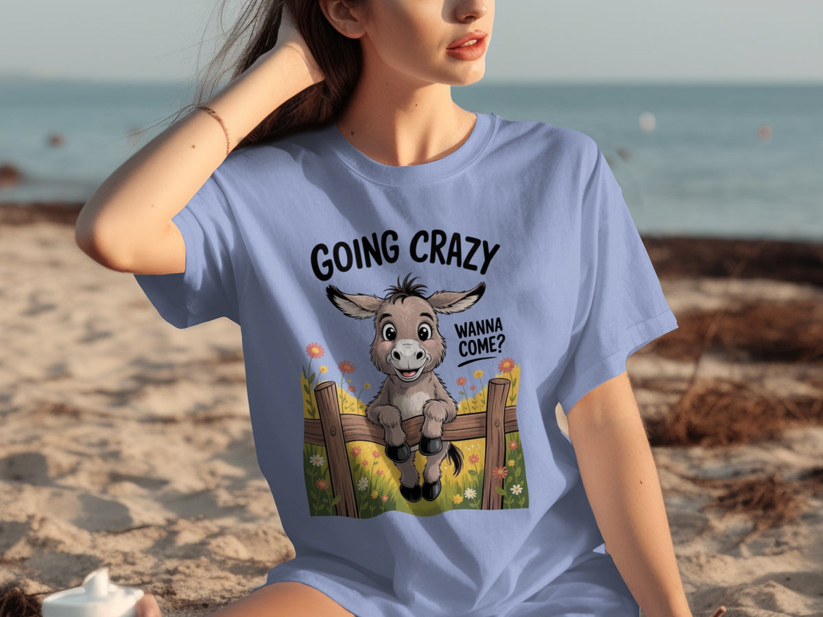 Going Crazy Wanna Come Donkey Print Design Shirt