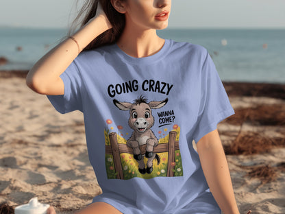 Going Crazy Wanna Come Donkey Print Design Shirt