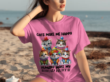 Cats Make Me Happy Humans Make My Head Hurt Tee