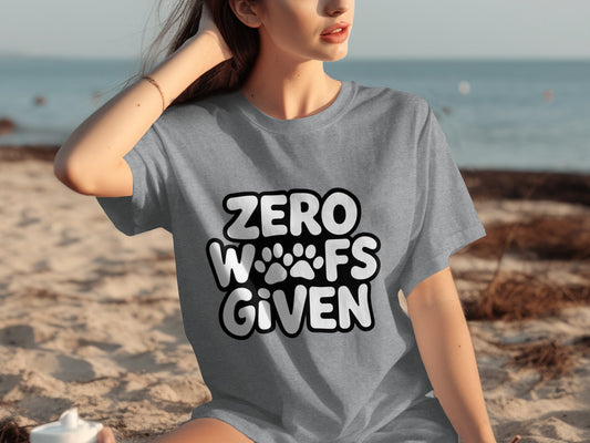 Zero Woofs Given Graphic Tee Casual Beachwear