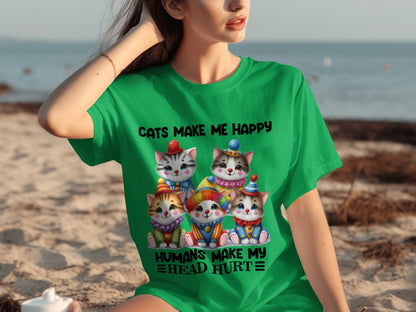Cats Make Me Happy Humans Make My Head Hurt Shirt