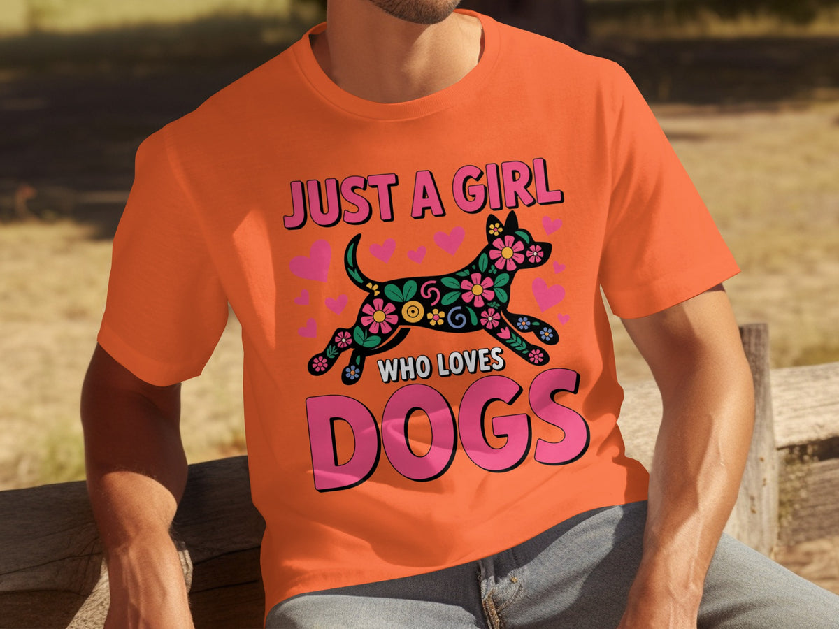Just A Girl Who Loves Dogs Colorful Graphic T-shirt