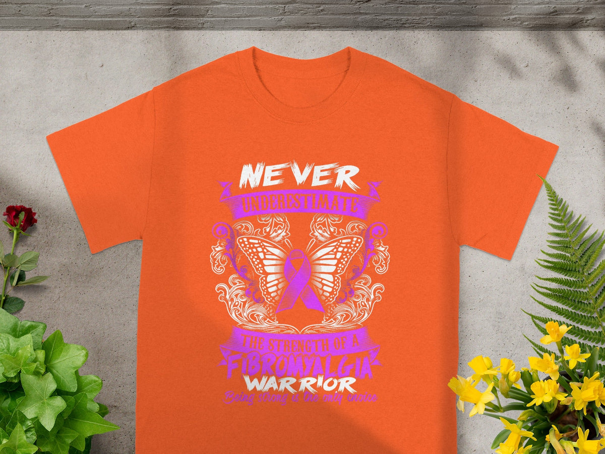 Never Underestimate Fibromyalgia Warrior T-Shirt