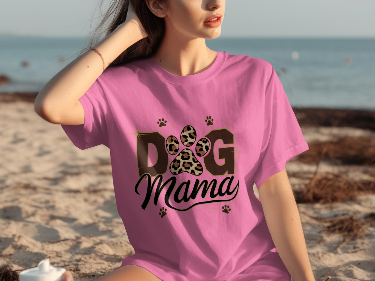 Dog Mama T-shirt with Paw Print Design for Dog Lovers