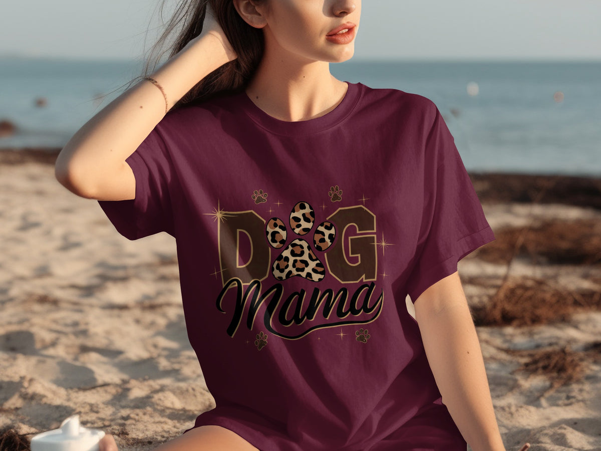 Dog Mama Stylish Leopard Print Shirt for Pet Lovers