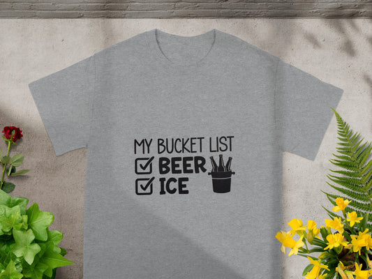 My Bucket List Beer Ice Funny Graphic T-Shirt