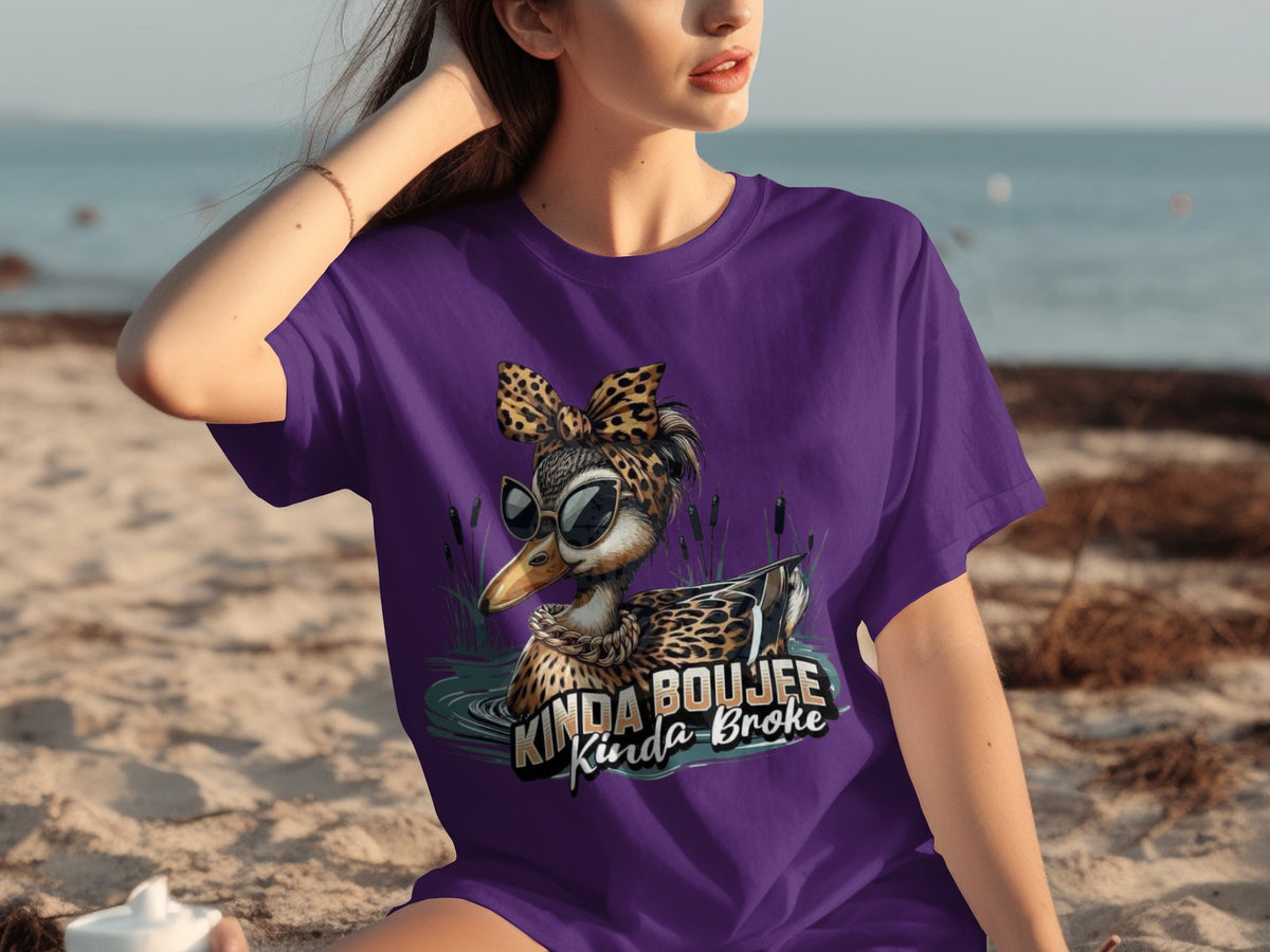Kinda Boujee Kinda Broke Duck Graphic T-shirt