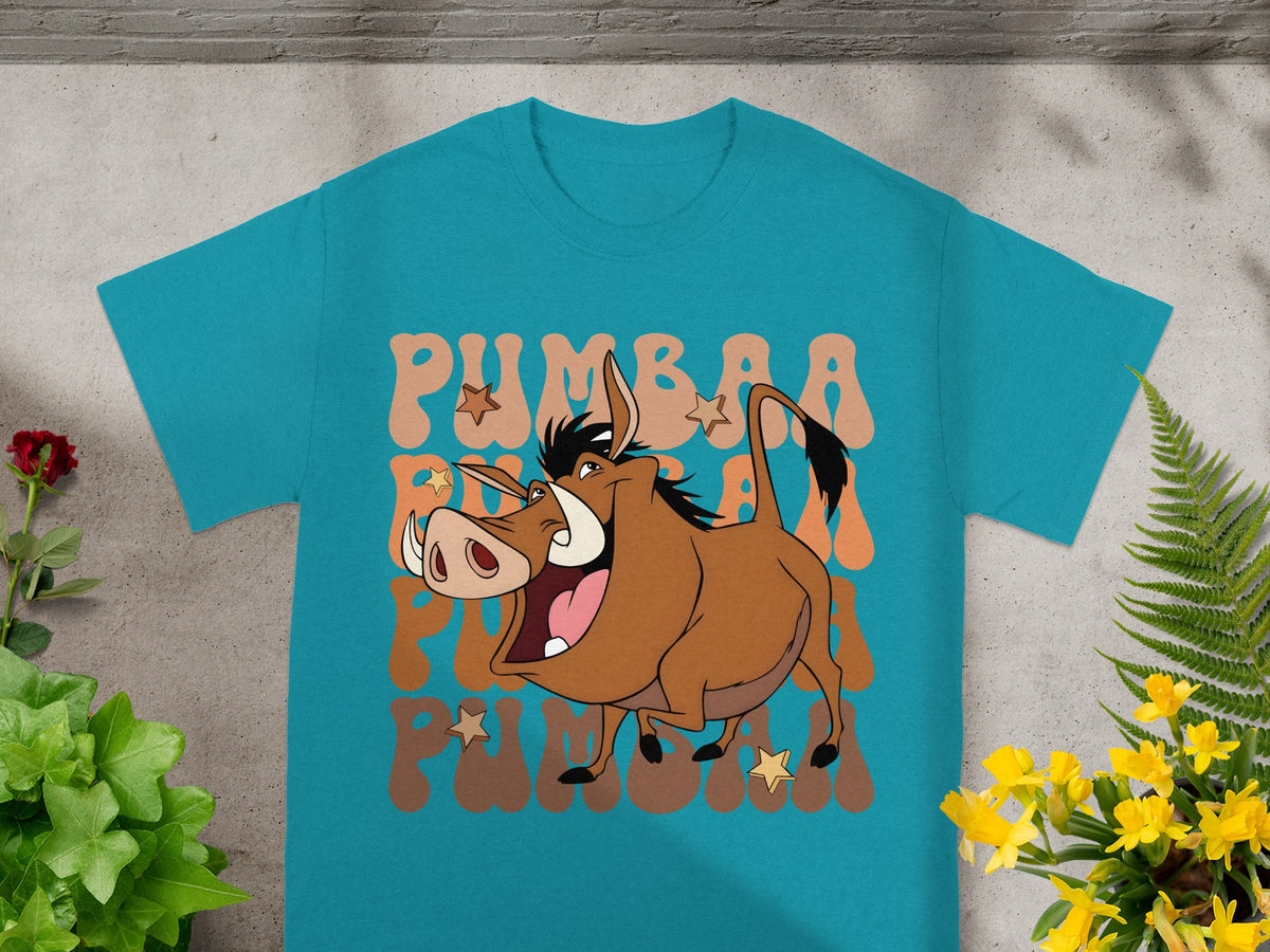 Teal t-shirt with Pumbaa and "PUMBAA" text.