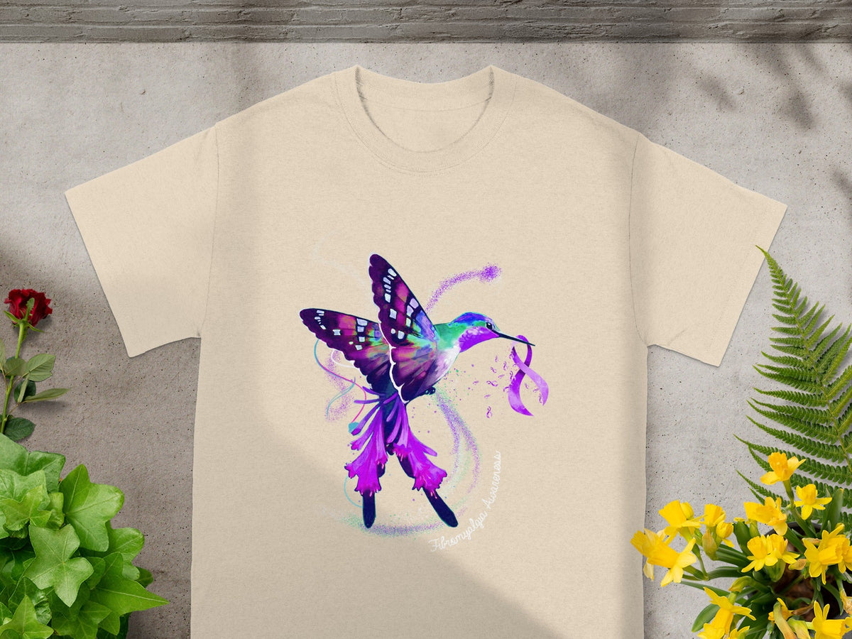 Vibrant Hummingbird and Butterfly Graphic Shirt