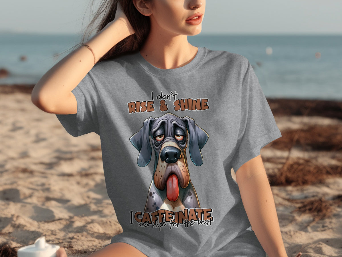 I Don't Rise and Shine I Caffeinate Hope for Best Shirt